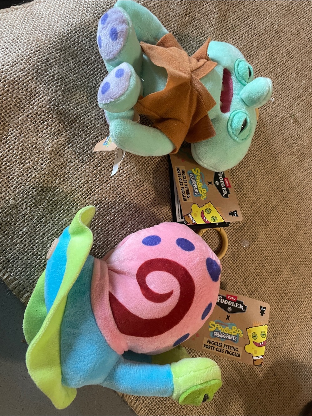 SpongeBob SquarePants Plush Gary Snail & Keyring Set - Pink & Green